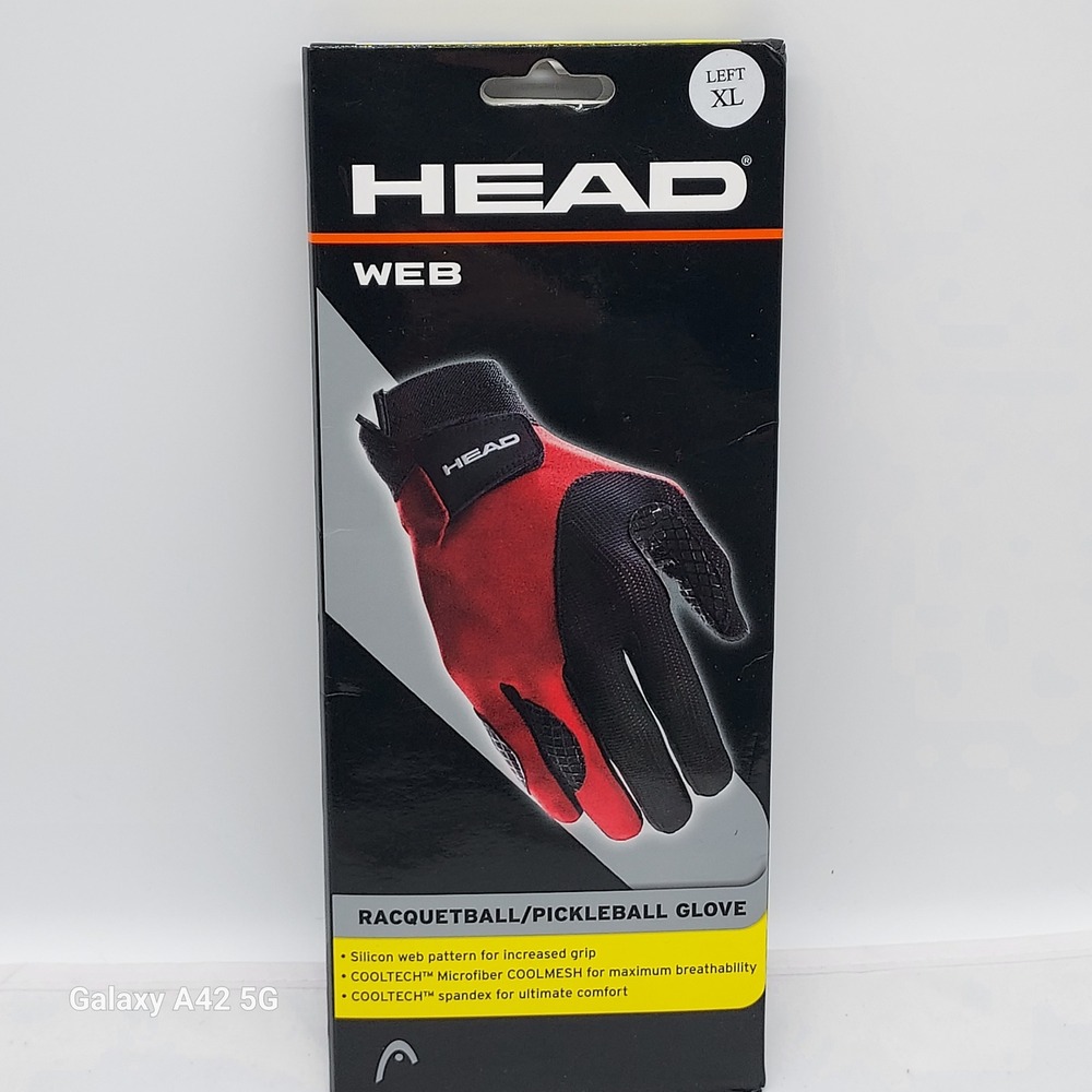 HEAD WEB Racquetball Pickleball Gloves Left Hand‎ XL Red Black